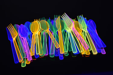Assorted UV Blacklight Reactive Cutlery Set- 48 Count